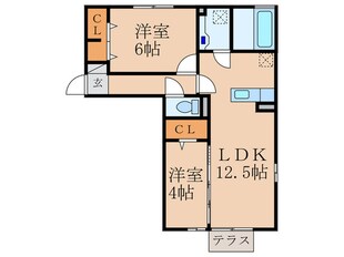 ディールーム後藤寺　Ａ棟の物件間取画像